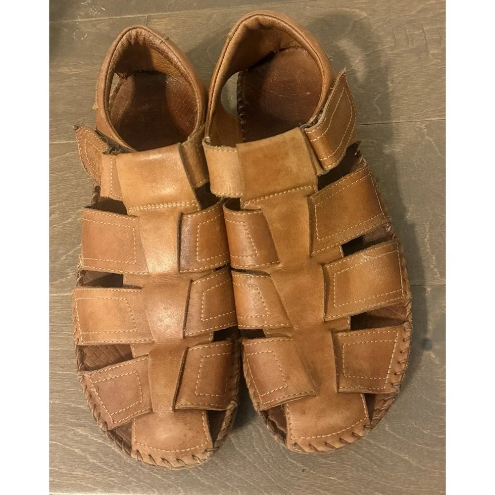 Pikolinos Tarifa Fisherman Sandals Mens 8.5 EU 42 Brown Soft Leather Outdoor
